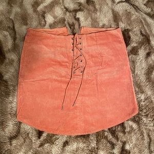 Peach tie up skirt